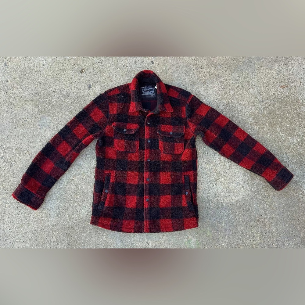 Levi Buffalo Plaid Fleece Sherpa Jacket